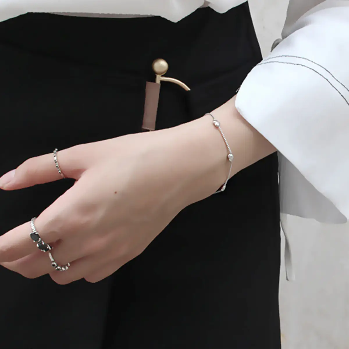925 Sterling Silver Creative Glossy More Than Heart Bracelet