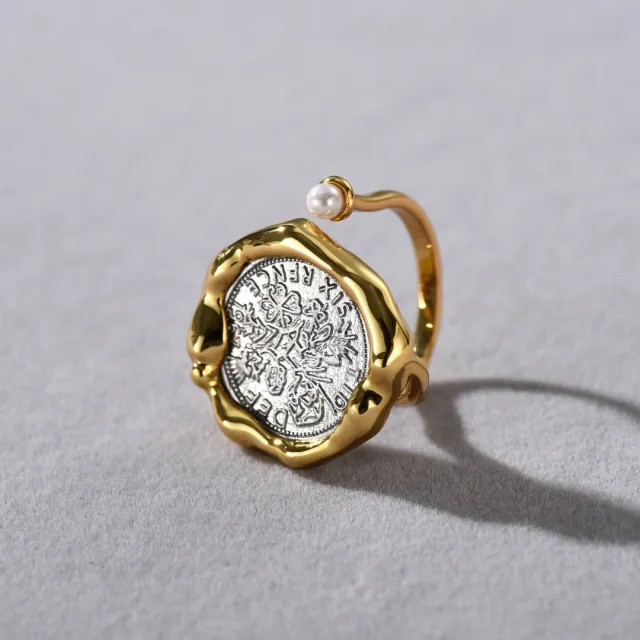 Special Interest Light Luxury Retro Lucky Coin Unique Ring Gold - Shop at LoveMi
