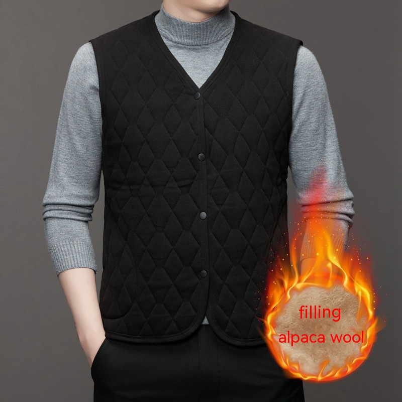 Men's Vest Alpaca Fleecefiber Thick Short