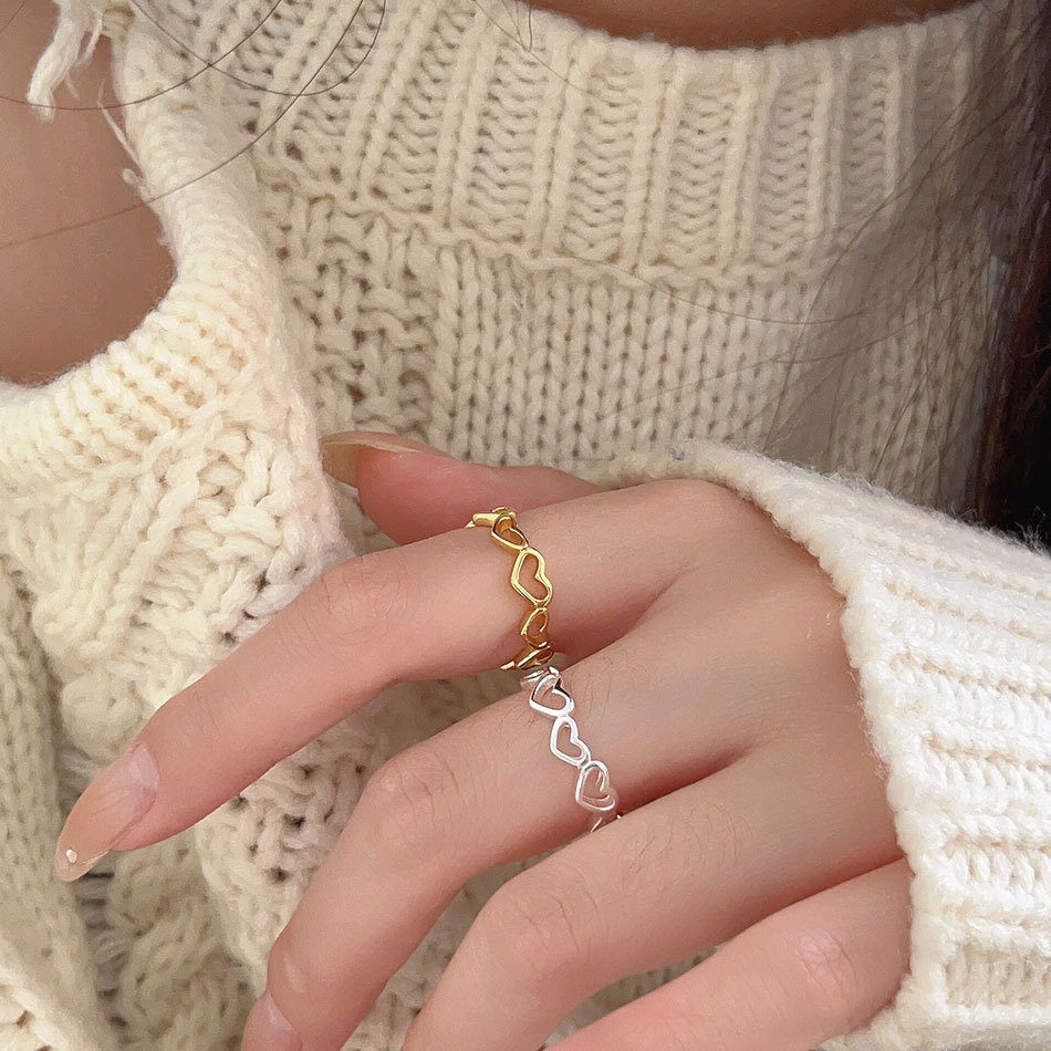 Simple 925 Sterling Silver Heart Ring