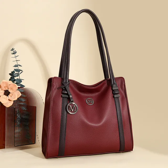 Fashion Genuine Leather Women Large Capacity Bag Red - Shop at LoveMi