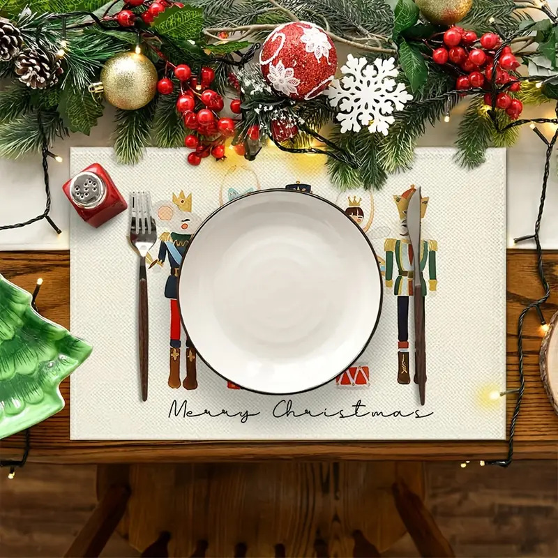 Christmas Holiday Party Table Insulation Mat Christmas Tree Linen Printing