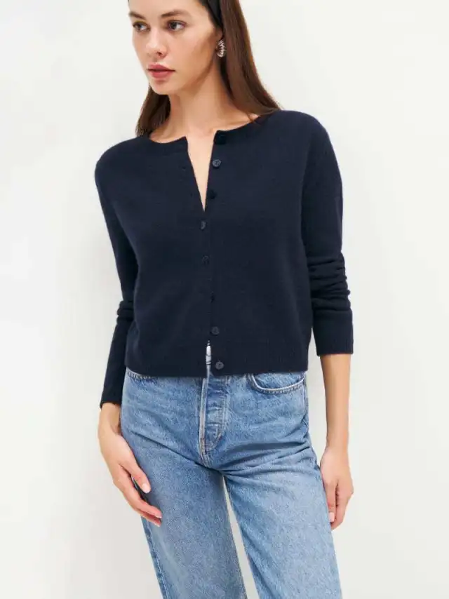 Women's Long sleeved Knitted Cardigan Top Button Green - Shop at LoveMi