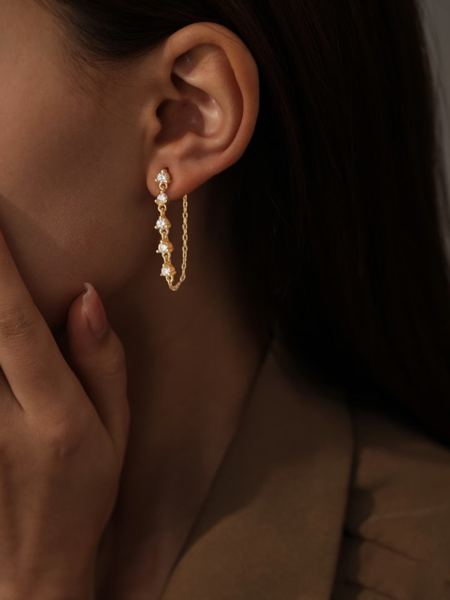 Personalized Zircon Pearl Tassel Earrings That Can Be Worn On Either Side