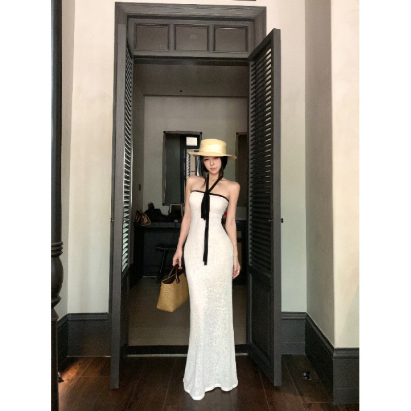Women's Casual White Halter neck Tube Dress White - Shop at LoveMi