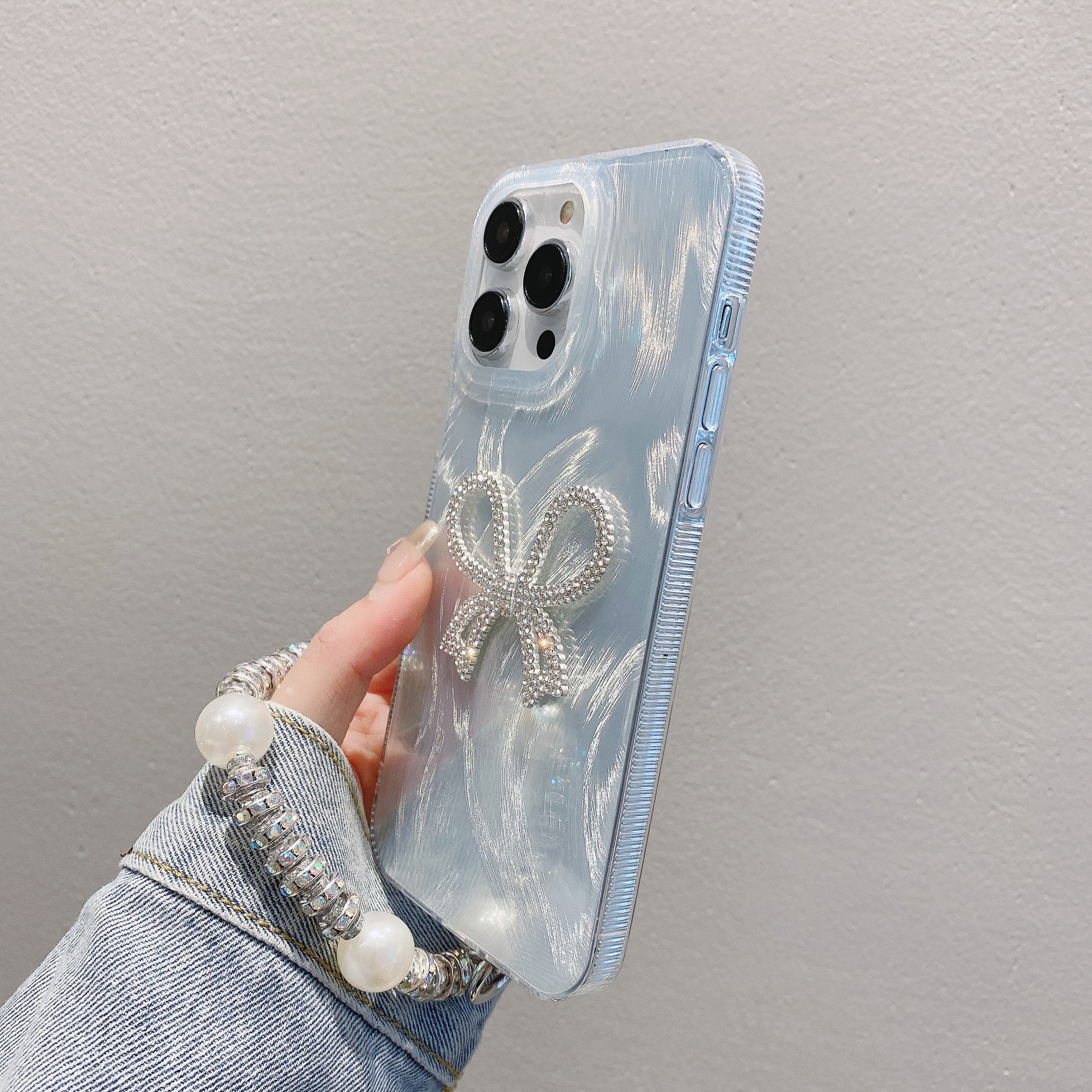 Luxury Feather Yarn Bow Knot Chain Phone Case