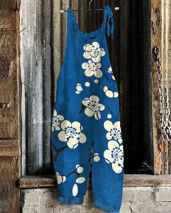 Women's Autumn And Winter Printing Retro Wide Leg Jumpsuit No 14 Flower L - Shop at LoveMi