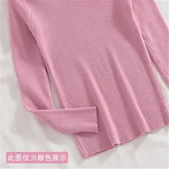 Slim-fit Elegant V-neck All-matching Western Style Bottoming Sweater - Pink - View 1