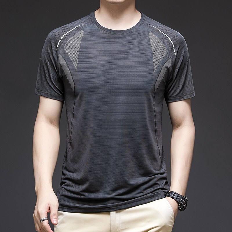 Ice-silk T-shirt For Men Summer Short-sleeve Thin Breathable And Quick-drying