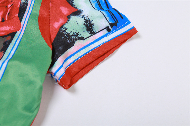 Dignified Flowers Printing Slim Fit Skirt Suit