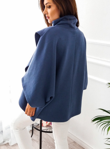 Title 4, Fleece Asymmetric Large Size High Collar Cloak