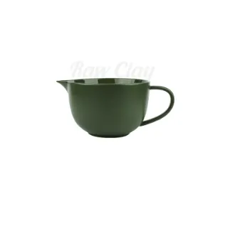 Ceramic Mixing Bowl Egg Beating Handle Baking At Home Pointed Drainage - Green