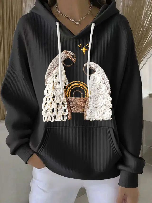 Women's Casual Loose Fashion Waffle Round Neck Sweatshirt Yhwy111805 - Shop at LoveMi
