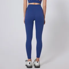 Nude Feel High Waist Yoga Pants Women's Sports Tights Fitness Pants - Navy Blue - View 1