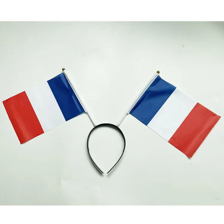 Hand Signal Flag Headband Hair Accessories Festival Activities Cheering Props - France