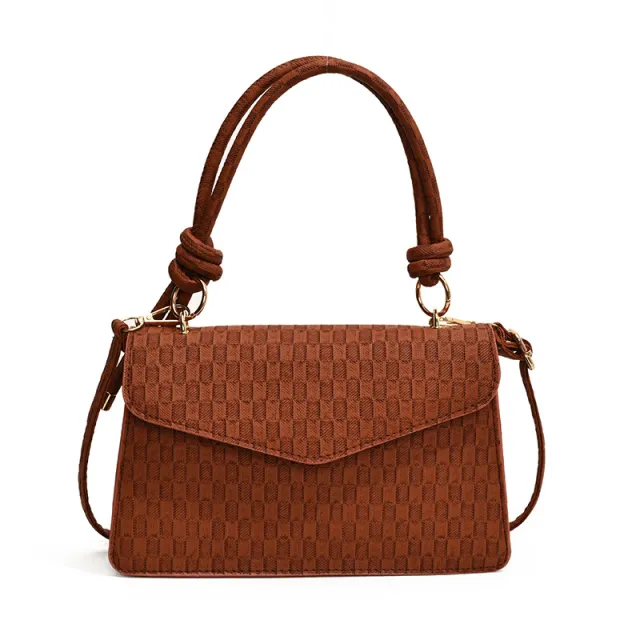 Solid Color Women's One Shoulder Fashion Handbag Brown - Shop at LoveMi