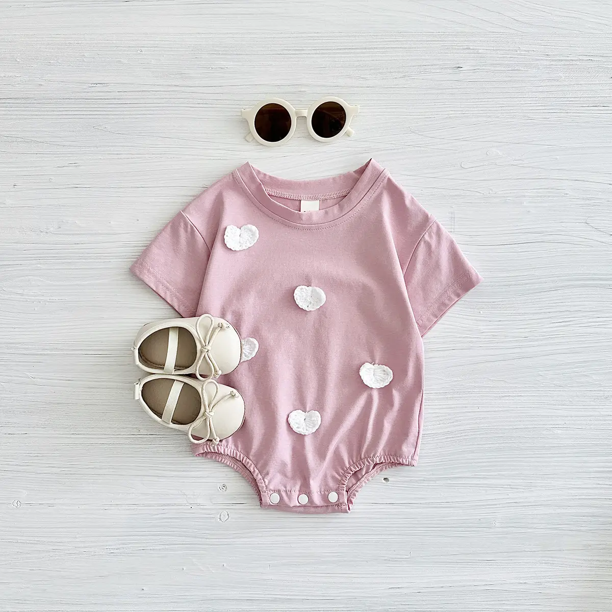 Baby Cute Jumpsuit Comfortable Crew Neck Casual Triangle Jumpsuit