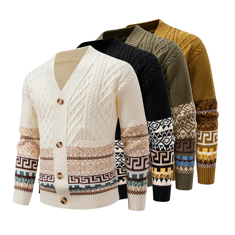 New Mens Knit Sweater Casual Jacket