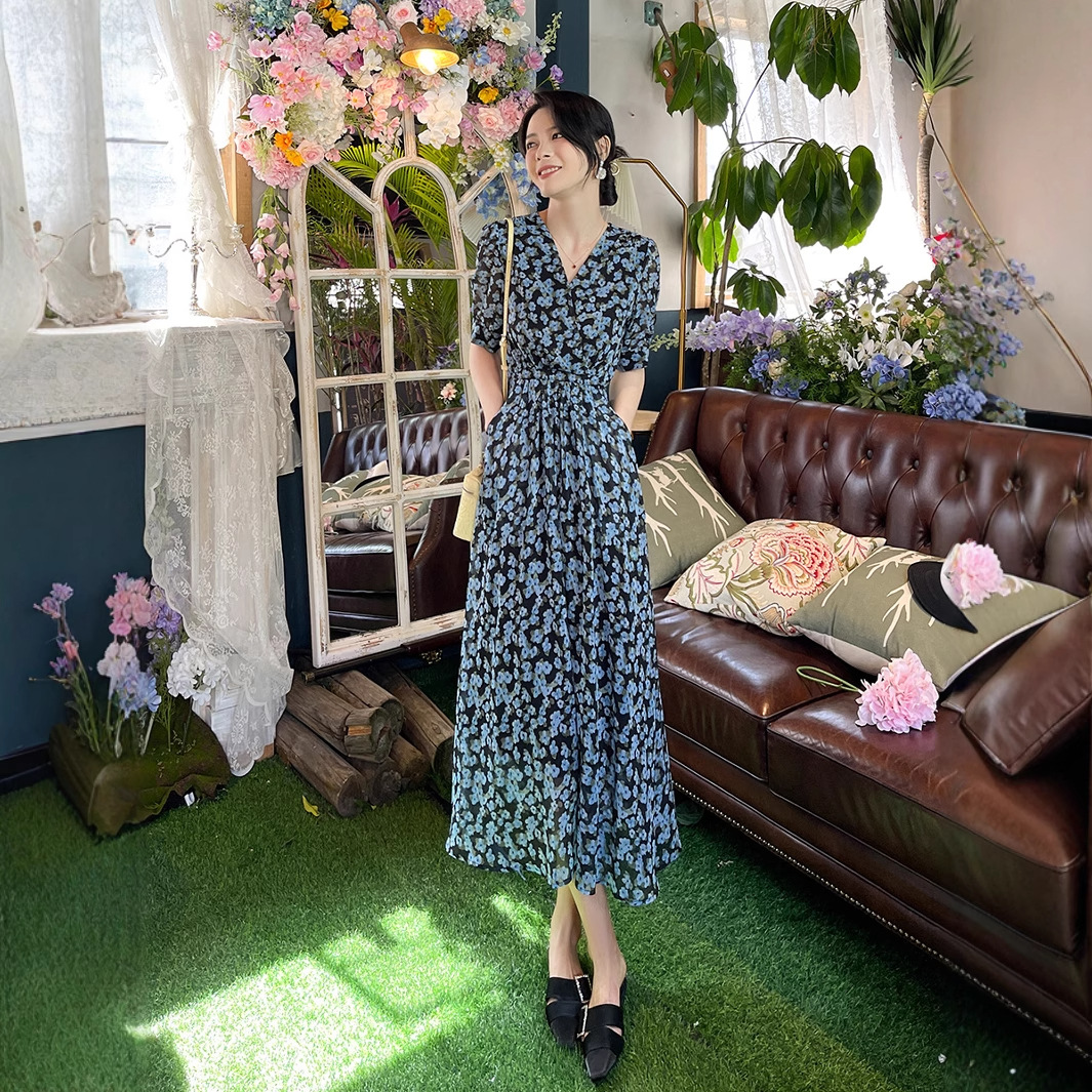 V neck Short sleeve Workwear Belted Waist Dress Picture Color L - Shop at LoveMi