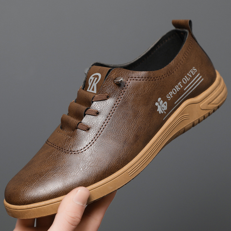 Men's Lace Up Casual Leather Shoes Fashion All-matching - Image 8