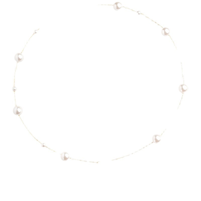 Pearl American 14K Gilded Non-fading Super Fairy Scattered Starry Necklace Clavicle Chain All-match