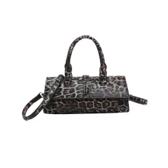 Textured Handbag Personality Leopard-print Shoulder Retro Messenger Bag - Red - View 1