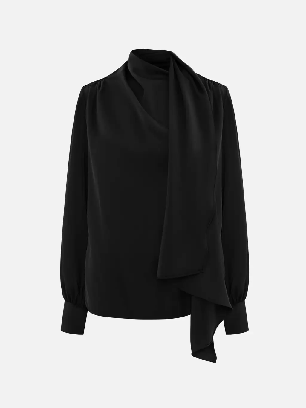 New French-style Elegant Ribbon Blouse Shirt For Women - Black