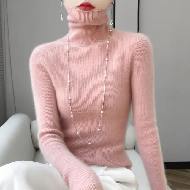 Autumn And Winter Pullover Inner Bottoming Shirt Tight Stretch Women's Pink - Shop at LoveMi
