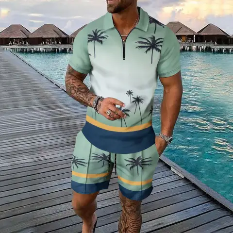 Short-sleeved Shorts Two-piece Sports and Leisure Men's Suit