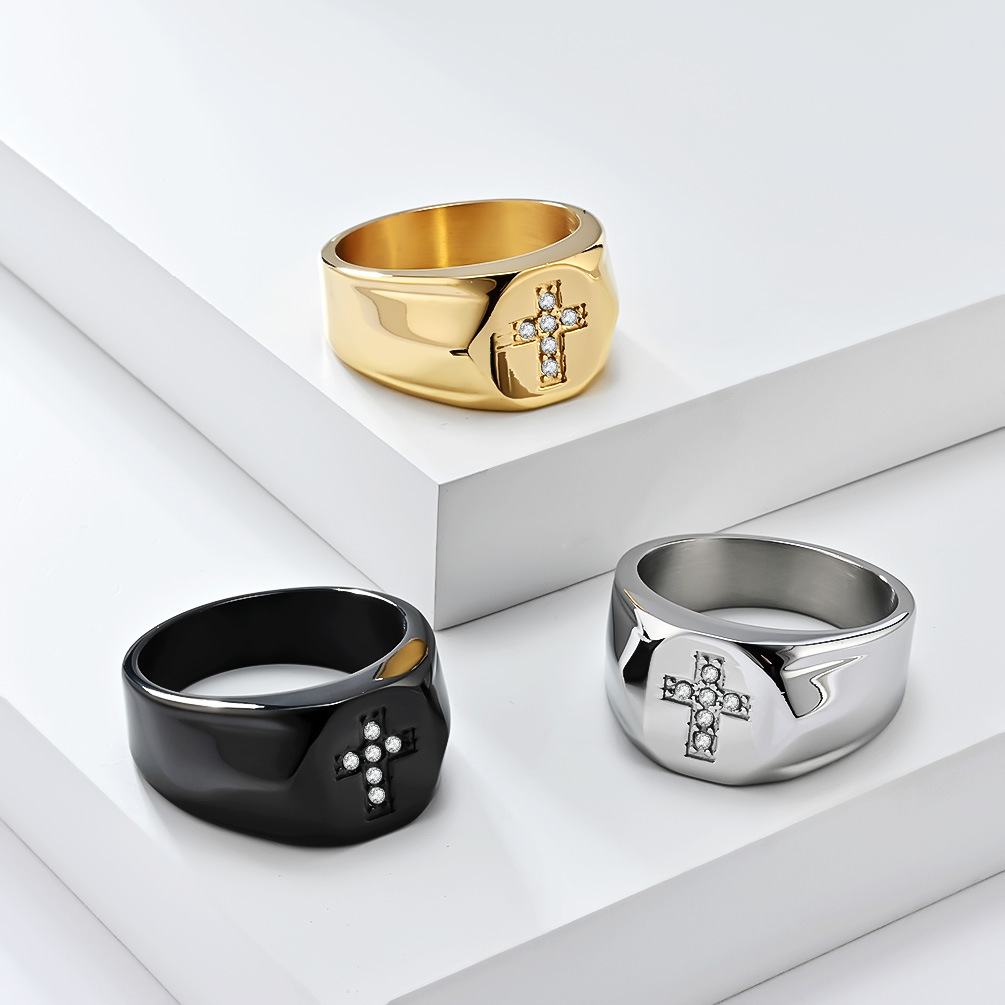 Stainless Steel Cross Ring, picture 3 of 5