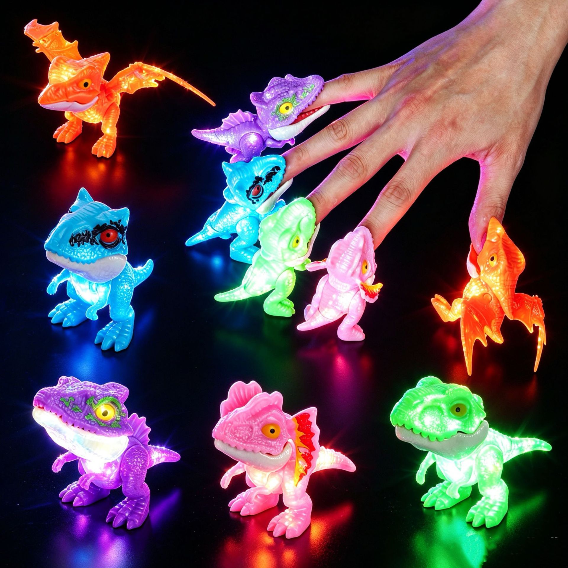 Glow-in-the-dark Dinosaur Finger-joint Chew Toy