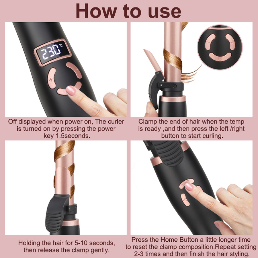 Automatic Curling Iron New LCD Display Temperature Control Curling Iron Automatic Perm Rod