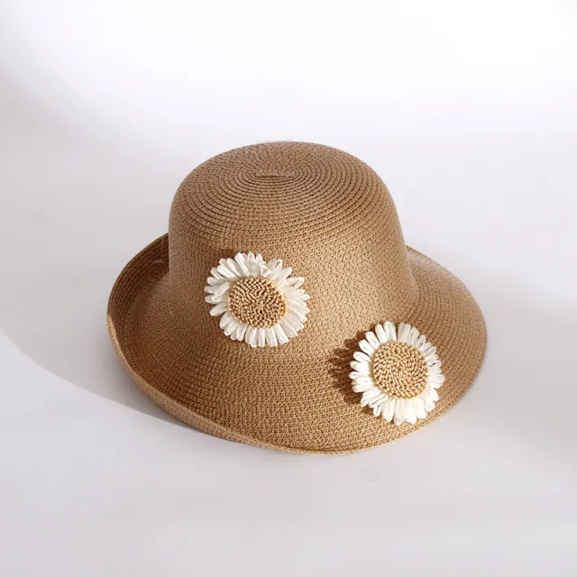 Women's Fashion Big Brim Solid Color Outdoor Sun Hat Khaki - Shop at LoveMi