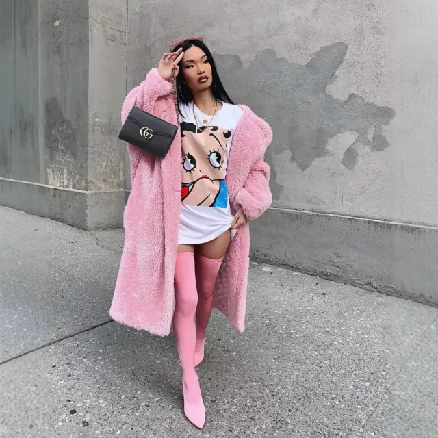 European And American Autumn And Winter Double sided Lapel Woolen Coat For Women Pink - Shop at LoveMi