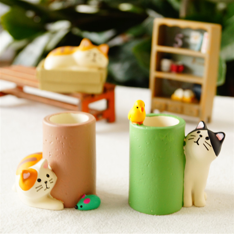 Title 3, Cat Bird Stationery Storage Pen Holder