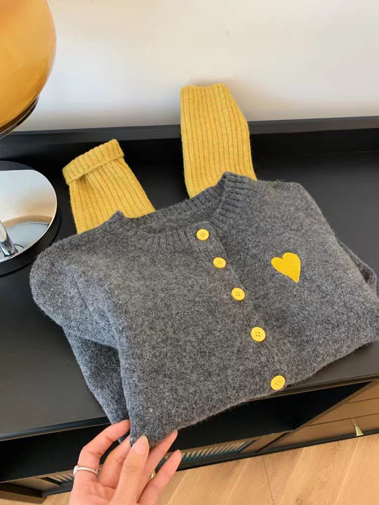 Preppy Style Love Embroidered Knitted Cardigan For Women