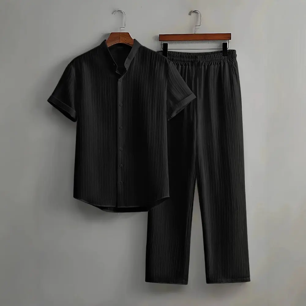 Men's Casual Multi-color Beach Short Sleeve Suit