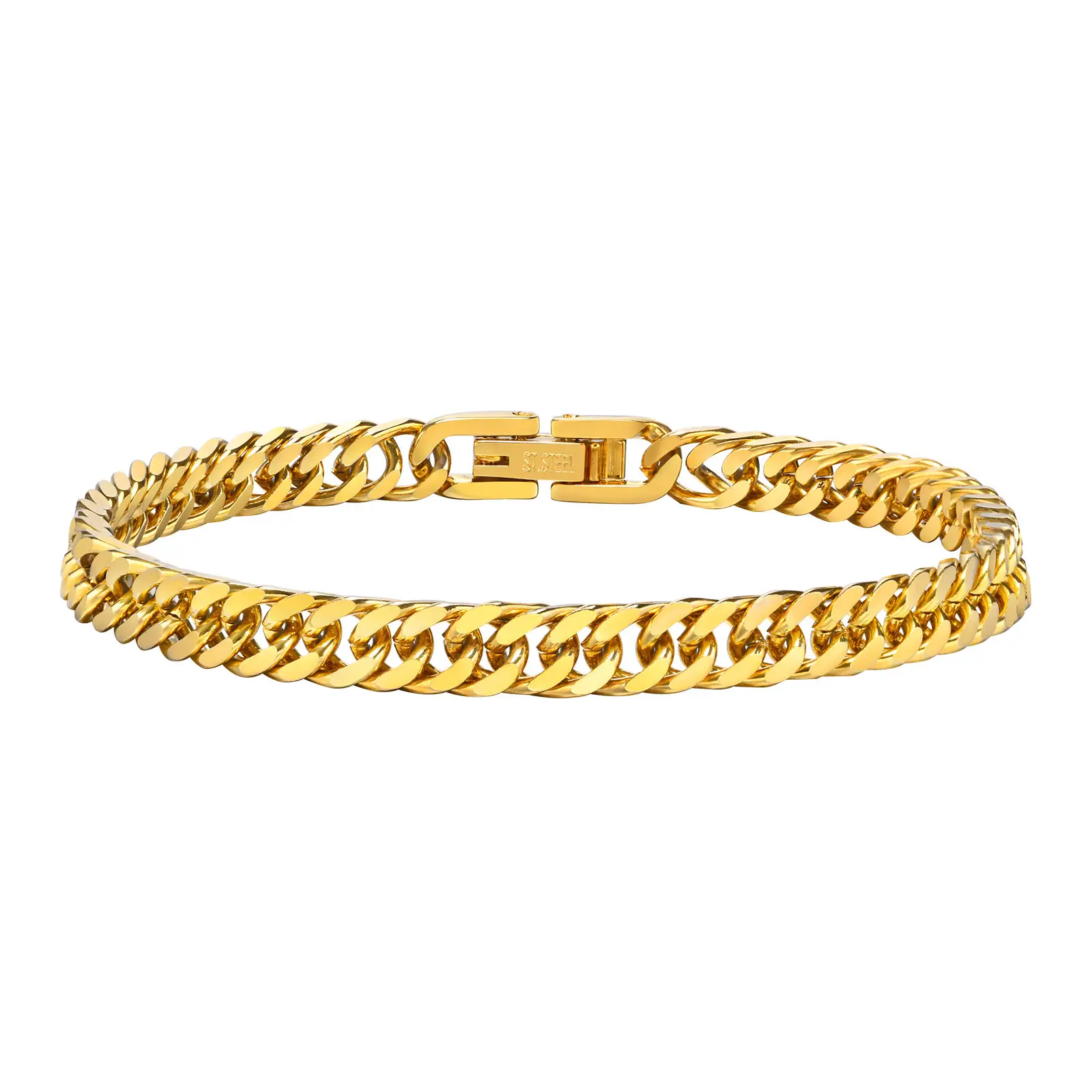 Stainless Steel Punk Hip Hop Chain Double Woven
