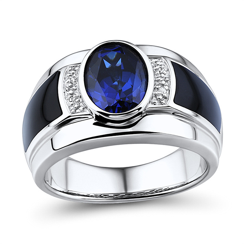 Platinum Plated Personality Fashion Luxury Sapphire Ring