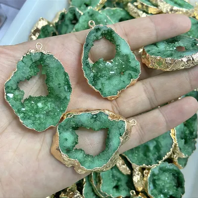 Rough Stone Ornament Irregular Accessories Slice Pendant