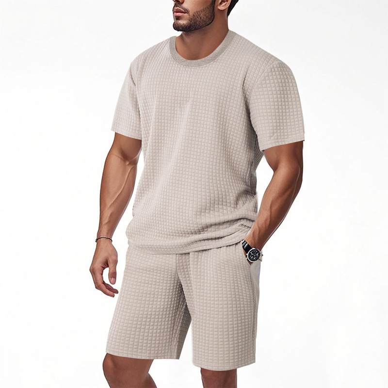 Mens Casual Retro Crew-Neck Short-Sleeve Set - Image 6