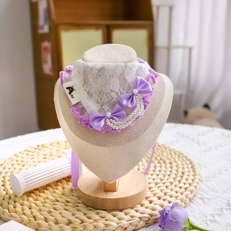 Lace Pom-Pom Pet Collar
