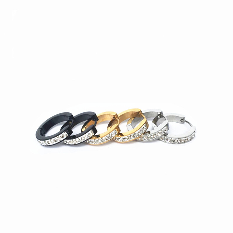 Vacuum Electroplating Girls' Round Diamond Earrings