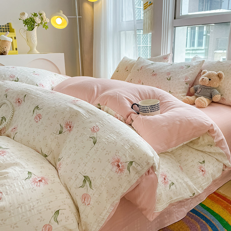 Aerobic Jacquard Cloud Yarn Cotton Four-piece Set Soft Skin-friendly - Image 19