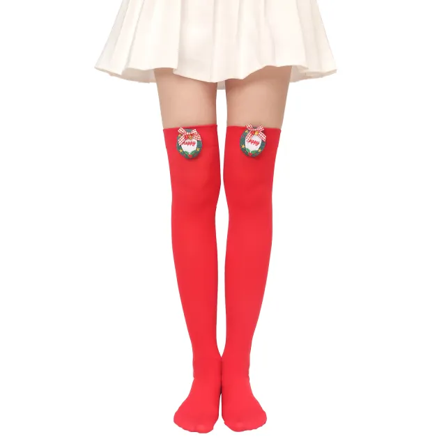 Christmas Plush Doll Knee Socks Bow Stockings Red Socks Bell Gift Doll - Shop at LoveMi