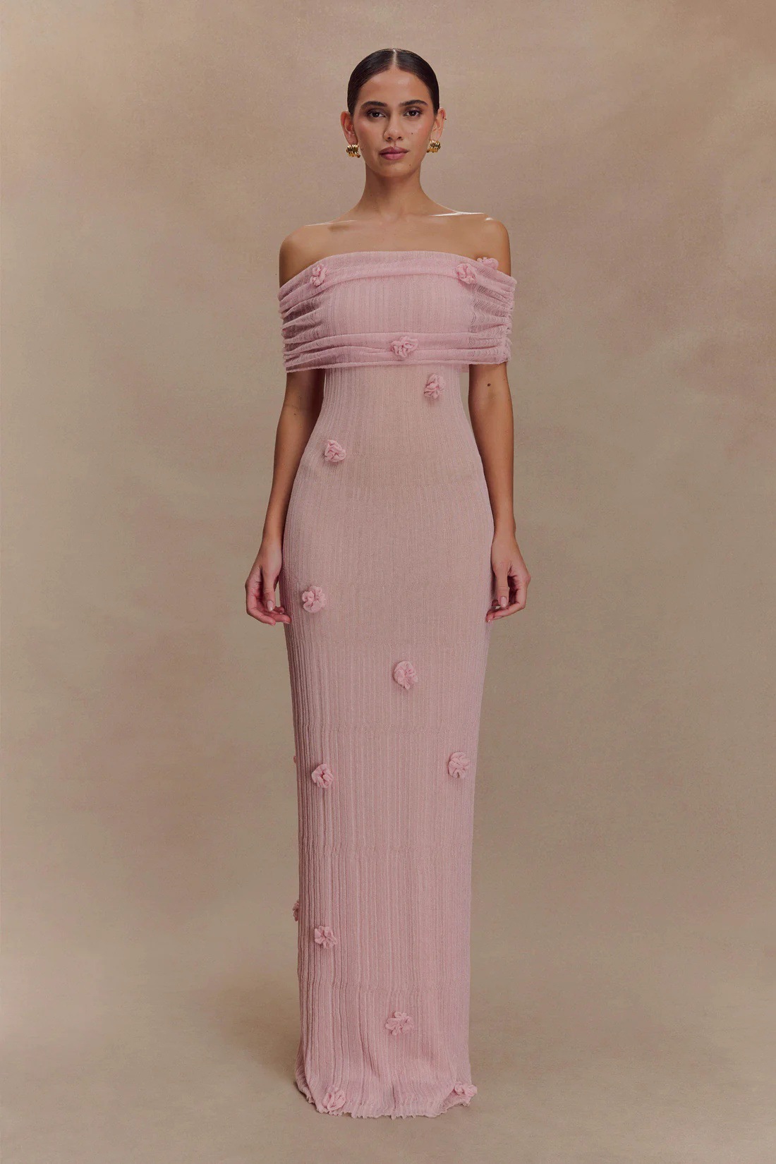 Flower Off shoulder Dress Gentle Dress Pink - Shop at LoveMi