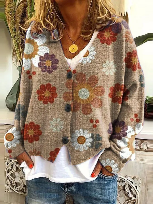 Christmas Abstract Printing Casual Cloak Coat Cardigan Sweater Qw1M231311E 3Xl - Shop at LoveMi
