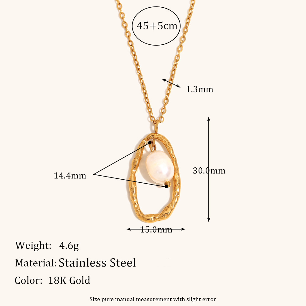 New Pearl Stainless Steel 18K Gold Plating Personality Pendant