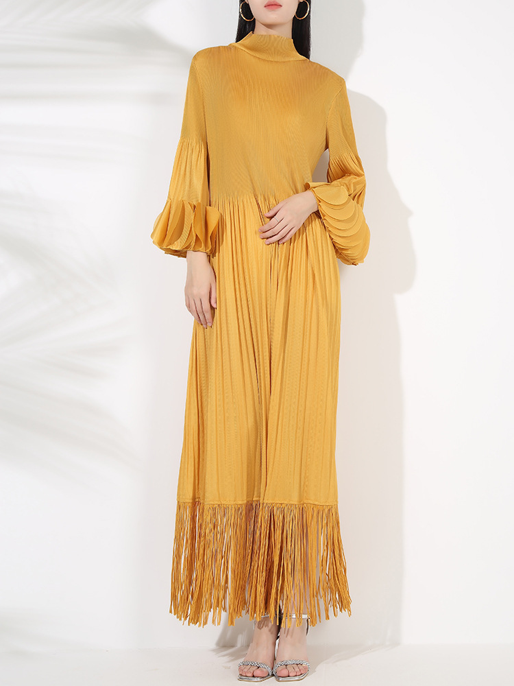 Fashion Temperamental Tassels Ruffle Sleeve Dress