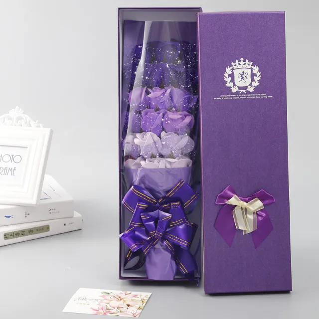 Thanksgiving Christmas Creative 18 Roses Fat Soap Bouquet Company Activity Gift For Girlfriend Birthday Gift 18 Bouquet Purple Gradient - Shop at LoveMi